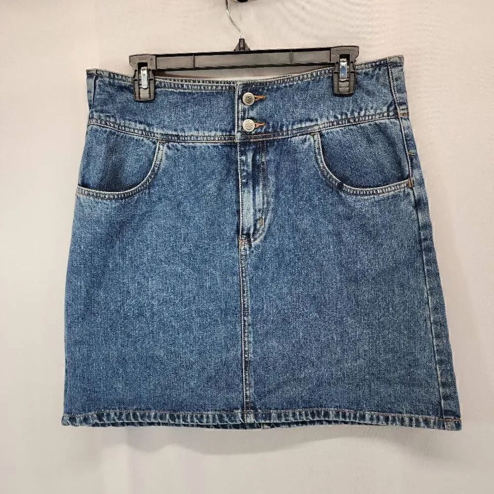Bill Blass Size 12 Vintage Denim Blue Jean Skirt P11